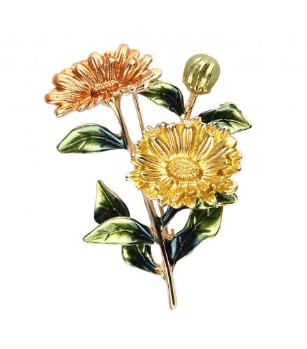 SB346 - Drop Oil Flower Brooch